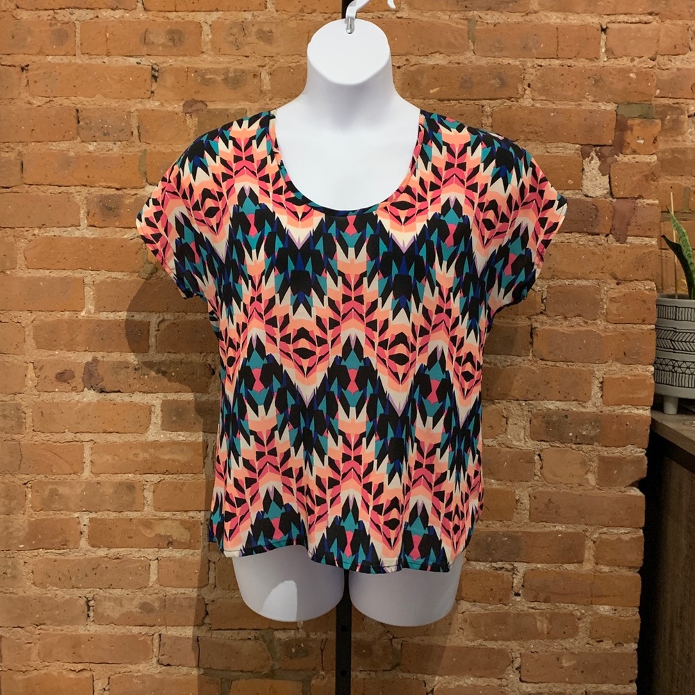 SOLD Colorful Geometric Top